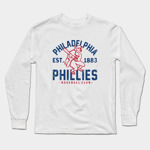 Philadelphia Phillies Retro 2 by Buck Tee Long Sleeve T-Shirt by Buck Tee